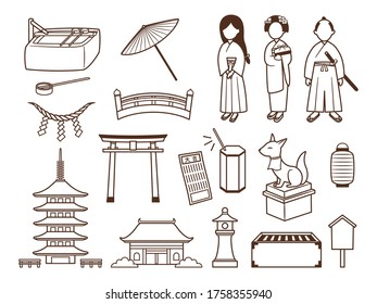 Illustration Shrine Temple Stock Vector (Royalty Free) 1758355940 ...