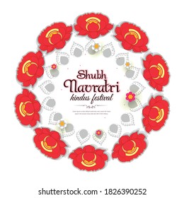  Illustration of Shubh Navratri and vector background of Happy Navratri special