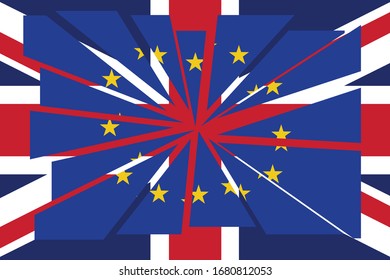 Illustration of shuttered European Union flag.