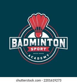 Illustration of shuttlecock perfect for your sport Academy Badminton. Also you can change the color and also use the badge.