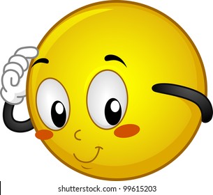 Illustration of a Shy Smiley