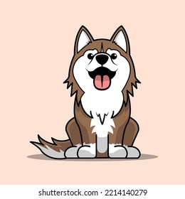 The Illustration of Siberian Husky Dog