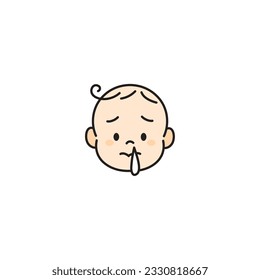 Illustration of Sick Baby Have a Runny Nose