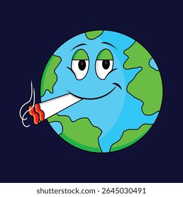 illustration of a sick Earth due to pollution