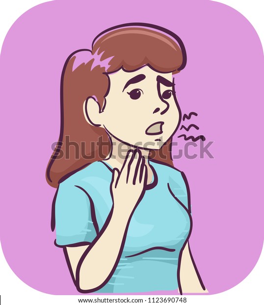 illustration-sick-girl-holding-massaging-her-stock-vector-royalty-free