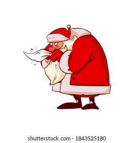 Illustration of a sick Santa Claus