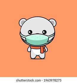 illustration of a sick white bear vector design