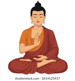 Illustration of Siddhartha Gautama Buddha Meditating