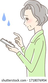 Illustration of a side profile of a woman operating a smartphone