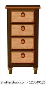 Ilustración de una mesa lateral con un cajón sobre un fondo blanco