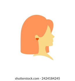 Illustration of side view of beautiful woman's face with colored hair