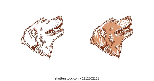 Illustration des Golden Retrive Head, Vektorhund