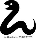 Illustration of a sideways snake silhouette