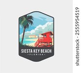 Illustration of Siesta Key Beach Sarasota Florida patch logo