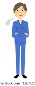 It is an illustration of a sigh male worker.