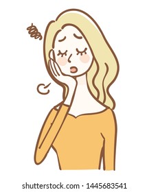 Illustration of a sighin caucasian woman
