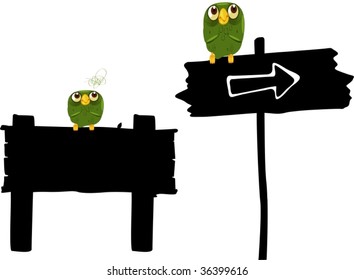 illustration of sign board on white