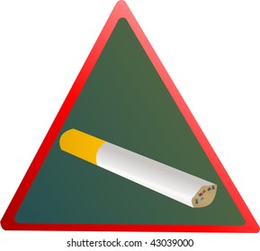 Illustration of a sign of cigarette in a triangle	