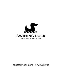 Illustration sign for cute little ducks  logo design.