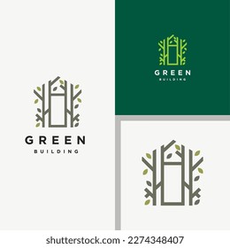 Illustration sign of the house built on the bird nest signifies a quiet and comfortable home inhabited logo design.