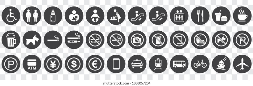  illustration of sign  icon set vector