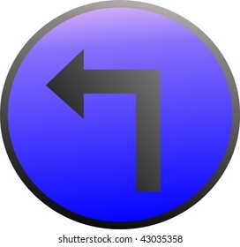 Illustration of a sign of left arrow in a circle	