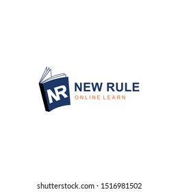 Illustration of sign NR abstract combined contained in the cover of a book logo design