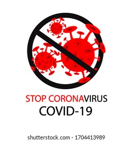 illustration sign stop coronavirus covid-19