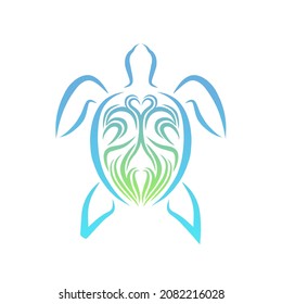 Illustration sign symbol logo vector of Sea turtle Tribal 