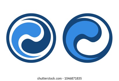 Illustration of the sign of yin and yang in the form of water droplets