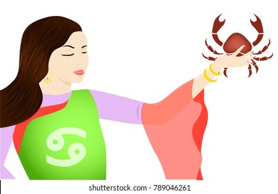 
the illustration with the sign of zodiac - the cancer.
