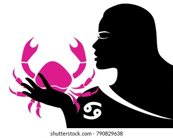the illustration with the sign of zodiac - the cancer.
