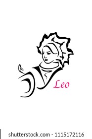 the illustration with the sign of zodiac - the leo.