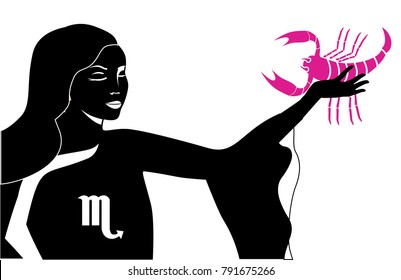 the illustration with the sign of zodiac - the scorpio.