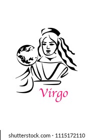 the illustration with the sign of zodiac - the Virgo.