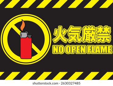 Illustration of a signboard - No Open Flames -