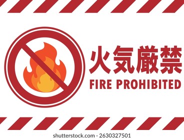 Illustration of a signboard - No Open Flames -