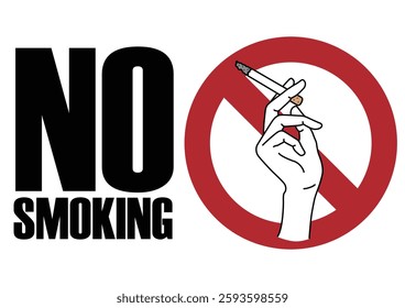 Illustration of a signboard - No smoking -