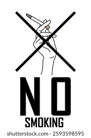 Illustration of a signboard - No smoking -