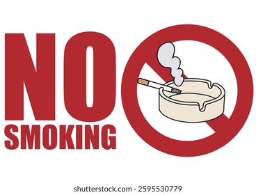 Illustration of a signboard - No Smoking -
