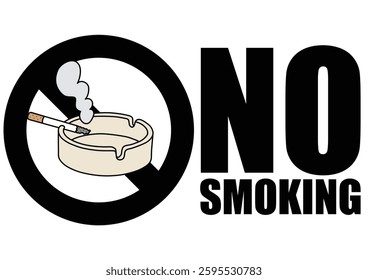 Illustration of a signboard - No Smoking -