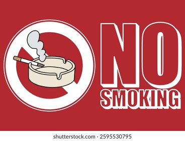 Illustration of a signboard - No Smoking -