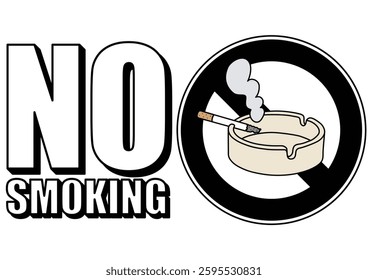 Illustration of a signboard - No Smoking -
