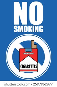 Illustration of a signboard - No Smoking -