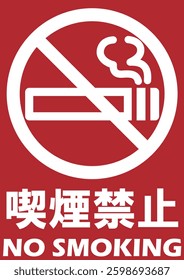 Illustration of a signboard - No Smoking -