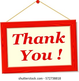 Illustration of signboard with thank you text