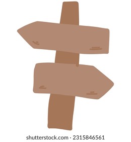 Illustration of a signpost where the road splits in two.