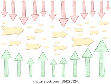 Illustration with signs of arrows