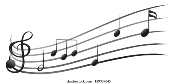 Illustration of the signs and symbols of music on a white background