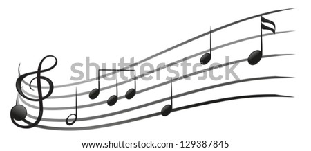 Illustration of the signs and symbols of music on a white background